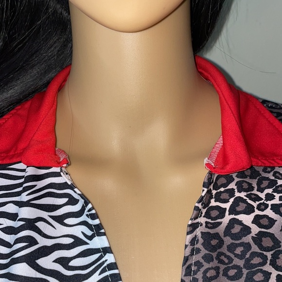 Half Zebra Half Cheetah Collared Dress - Picture 13 of 14